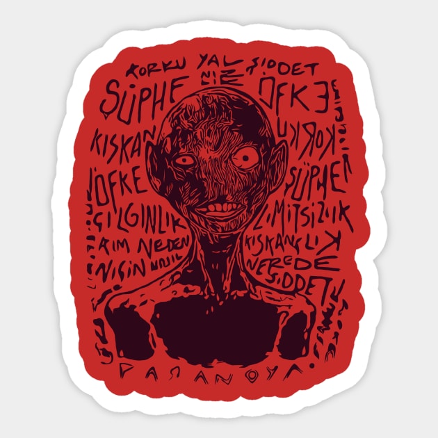 Paranoia Sticker by sketchpunk
